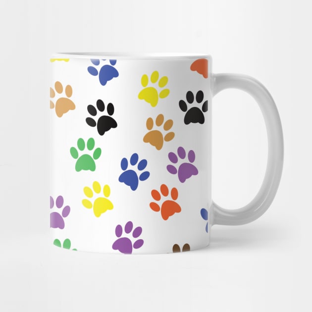 Colorful Puppy Paw Prints by CoastalDesignStudios